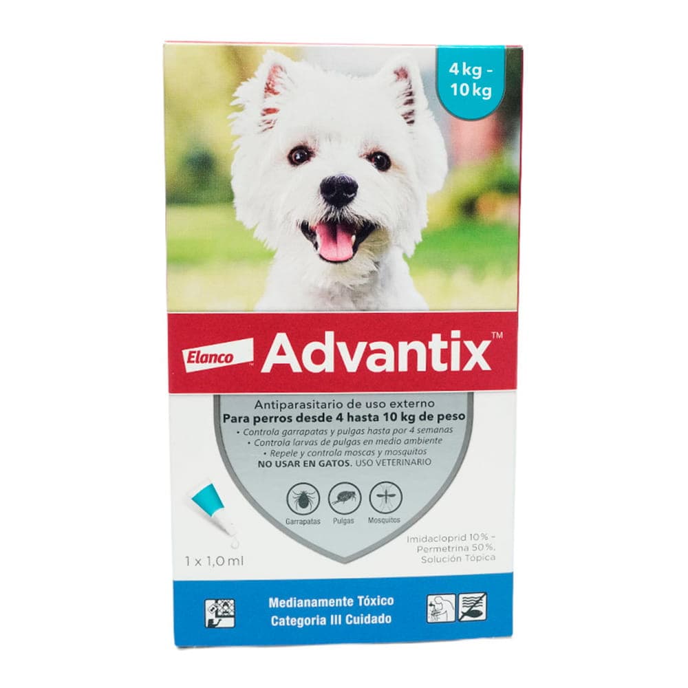 Advantix Antipulgas, Garrapatas y Mosquitos para Perros de 4 a 10 kg