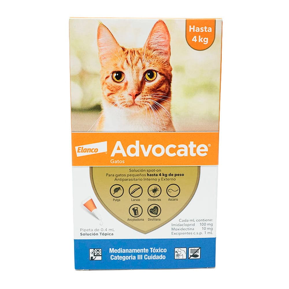 Advocate Antiparasitario Interno y Externo para Gatos hasta 4 kg