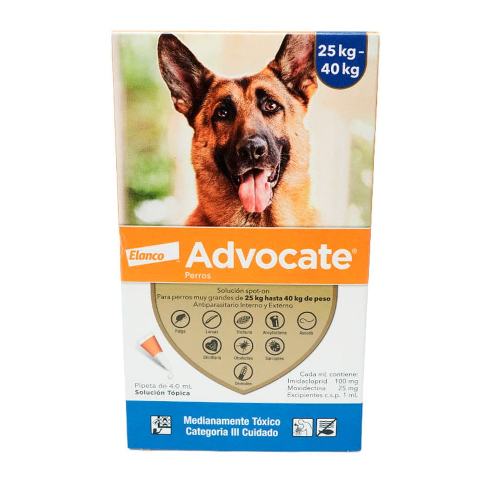 Advocate Antiparasitario Interno y Externo para Perros de 25 a 40 kg
