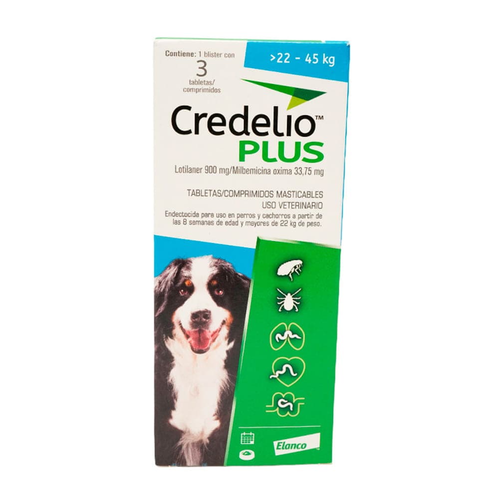 Credelio Plus Antiparasitario Interno y Externo para Perros de 22 a 45 kg