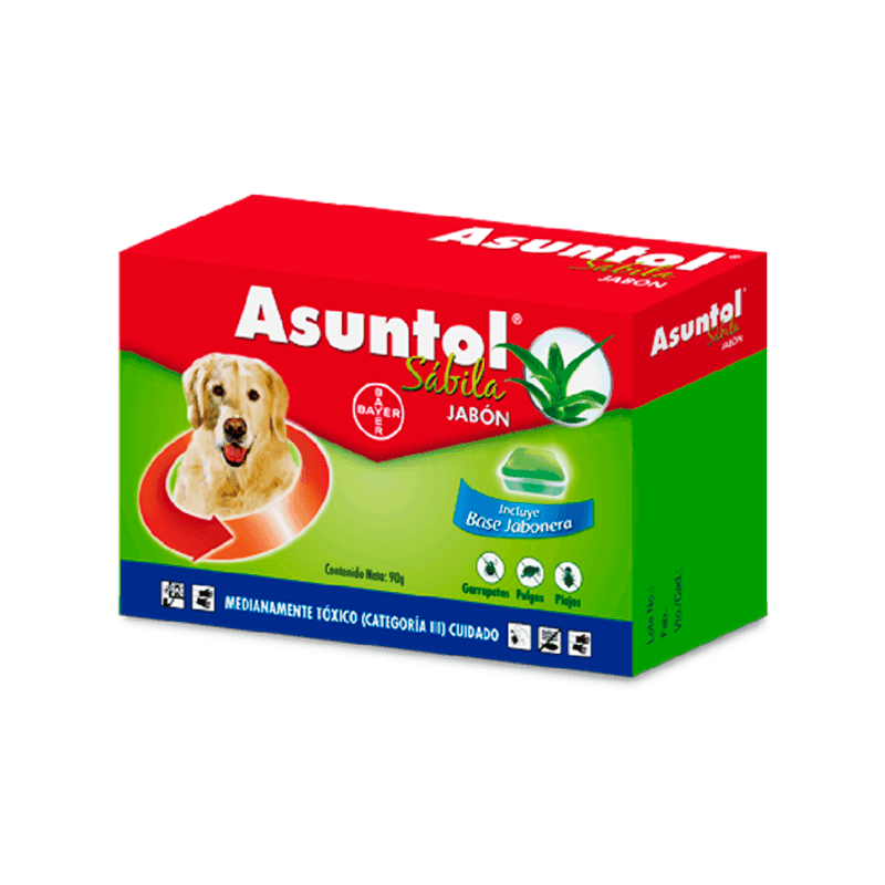 Asuntol Sábila Jabón Antipulgas y Garrapatas para Perros